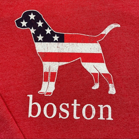 3/$25 American Flag Boston Dog Graphic Crewneck Sweatshirt Faded Red Woman’s XL - Picture 12 of 12